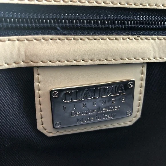 NEW Claudia Firenze Italian Color-block Leather Mustard Satchel Crossbody Purse - Picture 2 of 14